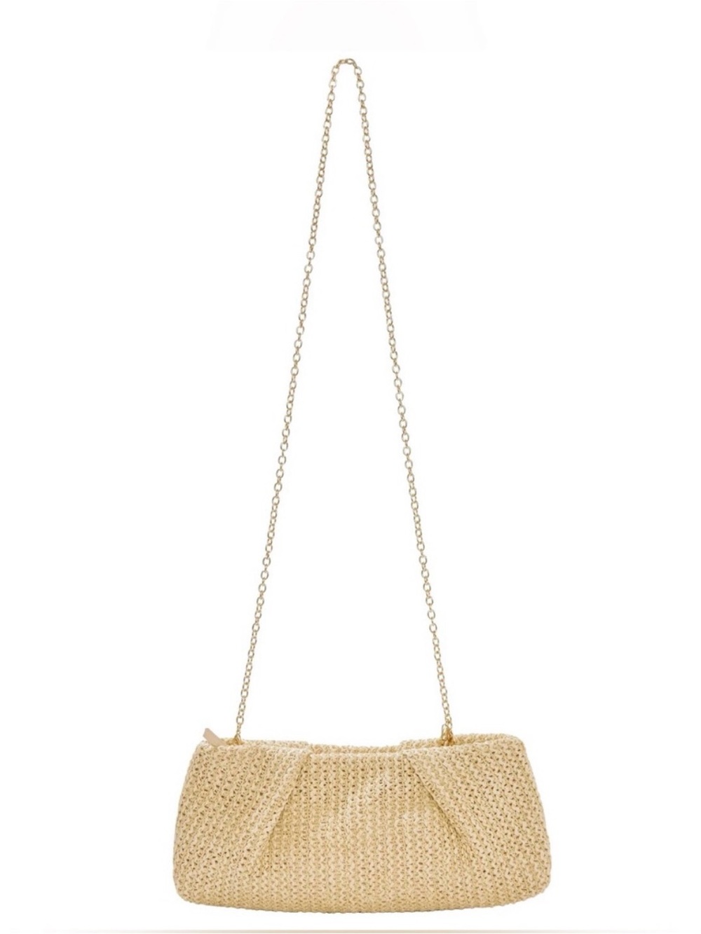 Capittana Woven Straw clutch Chain-Handle Shoulder Bag in Beige NWT